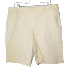 Talbots Outlet Womens Soft Yellow Stretch Bermuda Short Pockets Preppy Summer 16